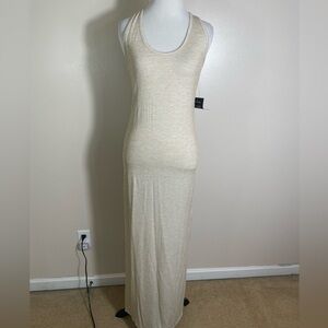Lulus Cream Ribbed Sleeveless Maxi Dress